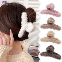 Grosir aksesori rambut wanita, aksesoris rambut warna murni, musim gugur, musim dingin, besar Jumbo, jepit rambut cakar untuk rambut wanita tebal