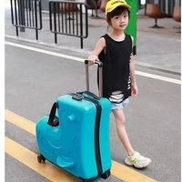Valise à roulettes multifonctionnelle JX pour enfants, 20 pouces, avec design de dessin animé personnalisé, scooter à 4 roues, bagage de voyage pour enfants