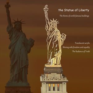 <span class=keywords><strong>Statue</strong></span> de la Liberté, modèle d'architecture célèbre dans le monde entier, conçue par le fabricant OEM, jouet éducatif lumineux à LED, <span class=keywords><strong>puzzle</strong></span> en bois <span class=keywords><strong>3D</strong></span> écologique - Product Image 4