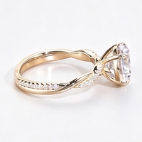 Offre Spéciale – Bague Classique en Argent Sterling 925 de Luxe avec Moissanite et Or, à 4 Griffes Torsadées