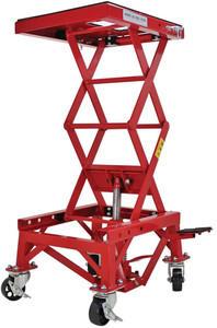 <span class=keywords><strong>Chariot</strong></span> élévateur à double ciseaux hydraulique pour <span class=keywords><strong>moto</strong></span> et motocyclette, fonctionnement manuel, capacité de charge 350 kg, acier, hauteur de levage maximale 1300 mm - Product Image 3