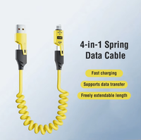 Kabel Data USB Tipe C 1.5M 4-In-1 USB C Kabel Data Pengisian Cepat 65W Pengisian Cepat untuk Ponsel 3A