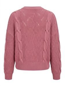 Suéter de Punto Trenzado con Cuello Redondo para Mujer, Estilo Corto, para Invierno - Product Image 3