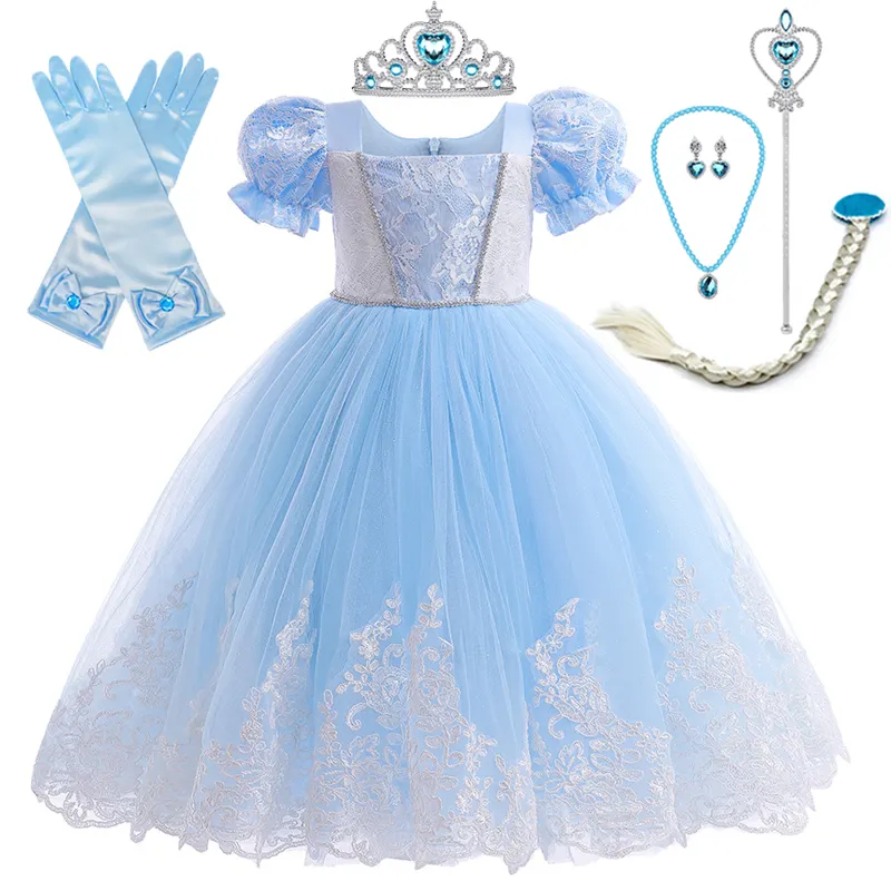 LZH – robe de princesse fantaisie pour filles, Costumes de carnaval Elsa Halloween Cosplay de noël pour enfants