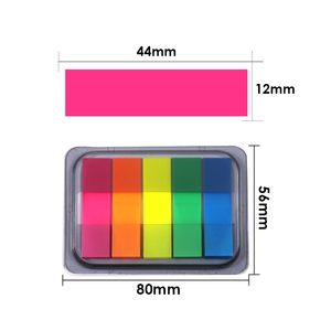 Marcadores de página Foska, pestañas de índice adhesivas de Color fluorescente de plástico resistente al agua para marcadores o etiquetas de lectura, gráficos de medidas - Product Image 2