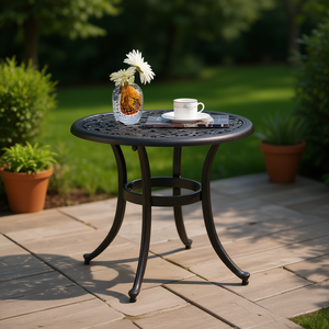 Outdoor <b>Side</b> Table 24 Inch Metal Durable Garden Patio Balcony Poolside Furniture - Product Image 2