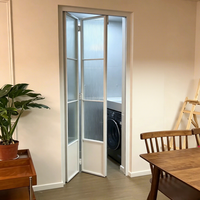 Portes françaises pliantes en aluminium sur mesure, double vitrage trempé, porte coulissante accordéon pour hôtel, villa, cloison intérieure