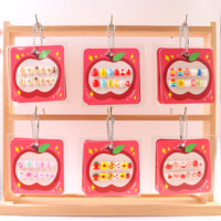 Lot de 12 faux ongles pour enfants, en ABS, 3D, motif dessin animé, détachables, réutilisables, mignons, pré-dessinés, à presser
