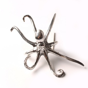 Portatovagliolo portatovagliolo Color <span class=keywords><strong>oro</strong></span> argento antico a forma di animale in metallo Octopus per la decorazione domestica, festa a tema - Product Image 5