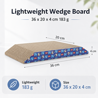 Planche à gratter pour chat en carton ondulé en forme de cale, avec herbe à chat, emballage personnalisé, vente en gros