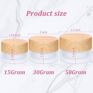 Envase de Lujo para Cosméticos, Tarro de 20ml 50ml para Crema Facial, Crema para el Cuidado de la Piel, Envase Vacío de Vidrio Esmerilado con Tapa de Bambú y Difusor de Varillas - Product Image 2