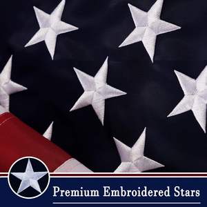 Bandeira americana 2x3 Ft exterior Tearproof EUA bandeiras estrelas bordadas em todo o tempo para alto vento resistente costurado listras - Product Image 2