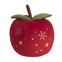 Coussin Pomme Rouge de Noël en Peluche avec Logo OEM, Coussin de Canapé, Décorations de Noël, Cadeaux du Nouvel An, Poupées