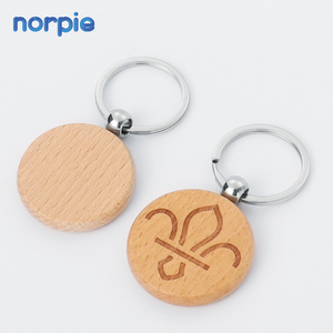 10Pcs Blank Wooden Keychain Set Round Engraving Blanks Key Chain Unfinished Key Rings Tag for DIY Crafts Gift Accessories
