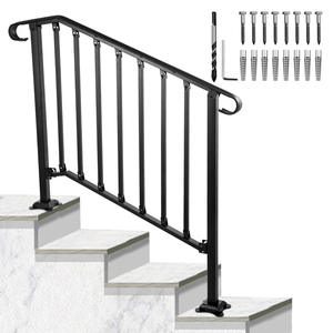 Manufacturer Direct Supply Fence Staircase <strong>Handrail</strong> Iron Art Guardrail Flat Iron Strip Outdoor Black Iron Railing Multiple - Product Image 5