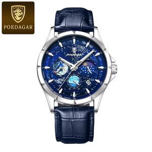 Drioshipping Reloj de moda de lujo para hombre Reloj de pulsera de cuarzo multifunción resistente al agua listo para deportes Características luminosas Aleación genuina - Product Image 4