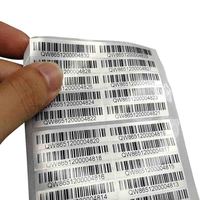 Autocollant en papier métallisé personnalisé avec fort autocollant de code à barres imprimé brillant auto-adhésif pour l'emballage