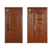 Porte de sécurité en métal minimaliste moderne Mexin, porte d'entrée simple pour villa, anti-effraction, grade A, ensemble de portes doubles pour entrée de maison