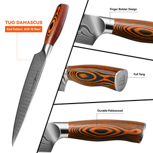 Dao đầu bếp <span class=keywords><strong>TUO</strong></span> 8 inch, thép Nhật Bản AUS-10, 67 lớp Damascus, độ cứng HRC 60, lưỡi dao sắc bén, cán gỗ Pakkawood - Product Image 6