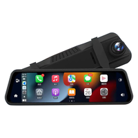 Système de caméra de tableau de bord LCD HD 4K IPS de 9,66 pouces avec GPS, CarPlay sans fil, interface tactile automatique, vision nocturne BT, WDR