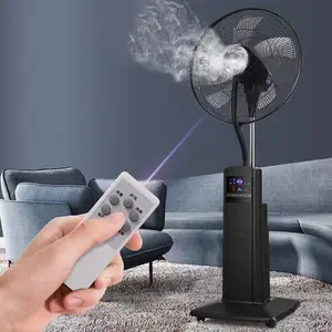 Vente en gros télécommande 18 pouces humidificateur d'air intérieur ventilateur de brouillard d'eau de refroidissement debout