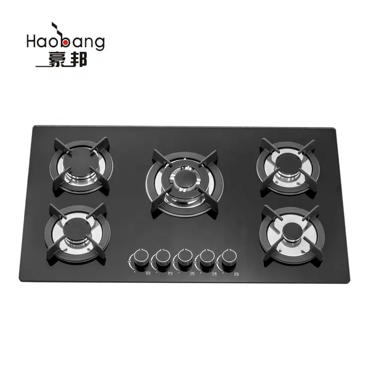 Bán Hot Tempered Glass 5 Burner Built-In Gas Hob