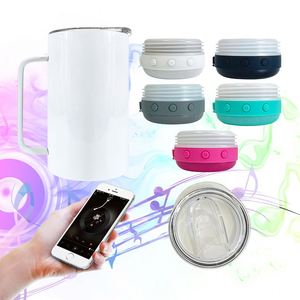 Vaso de Viaje Blanco Aislado al Vacío de 14 oz, No Cónico, para Sublimación, con Asa - Product Image 1