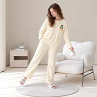 Ensemble de pyjamas pour femmes en coton modal, manches longues, automne-hiver, Europe et Amérique