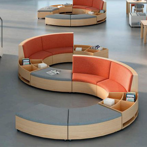 Ghế cho thư viện trường học thư viện đồ nội thất sofa đặt phòng đọc sách tủ sách s-hình dạng lớn hiện đại cắt ghế sofa bộ - Product Image 1