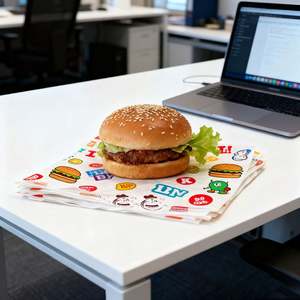 Custom Logo Biodegradable Coated Wax <b>Paper</b> Grease Resistant Chicken <b>Wrap</b> Sandwich Baking Cake Mat for Bread Sushi - Product Image 1