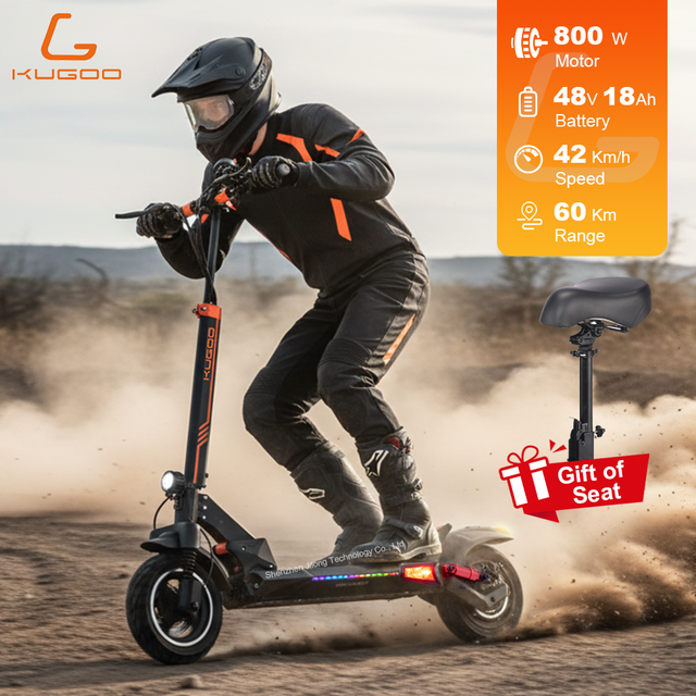 KUGOO M4 Pro+ 800W Electric Scooter With Set 48V 18Ah Off Road Scooter  Adult Scooter Long Range Fat Tire E-Scooter Wholesale