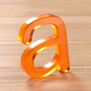 Letras de acrílico para artesanato, letras de alfabeto a laser personalizado 3d de cristal acrílico à prova d'água