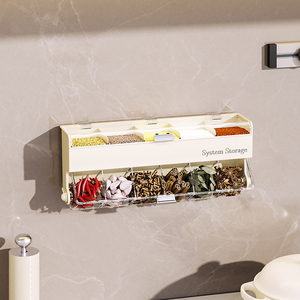 Xinhang gắn tường nhà bếp gia vị lưu trữ hộp tiết kiệm không gian nhựa hiển thị tổ chức nặng-Đo Nhựa ngăn kệ - Product Image 1