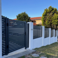 Ensembles de portails de clôture à persiennes en aluminium 4x6 pieds pour jardin, balcon, panneaux de clôture modernes en métal à lattes, écran de sécurité pour villa et terrasse