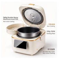 Cuisinière à riz intelligente multifonction 3L 700W, commande tactile, cuve intérieure en aluminium antiadhésive, cuisinière à riz électrique pour la cuisine à domicile