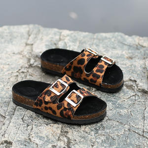 Pantuflas Infantiles de Verano, Sandalias de Playa con Lentejuelas Brillantes, Sandalias para Padres e Hijos, Niños y Niñas, <span class=keywords><strong>Chanclas</strong></span> con Doble Botón, Pantuflas de Corcho - Product Image 2