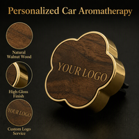 Diffuseur de parfum voiture de luxe personnalisé, bois de noyer et zinc, clip d'aération, parfum longue durée sans électricité