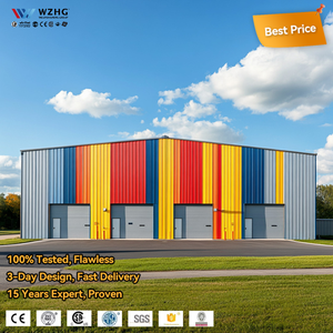 คลังสินค้าโครงสร้างเหล็กพร้อมคานรูปตัว H ระบบระบายอากาศบนพื้นผิวชุบสังกะสีอายุการใช้งาน50ปีสำหรับการประชุมเชิงปฏิบัติการรถยนต์ - Product Image 1