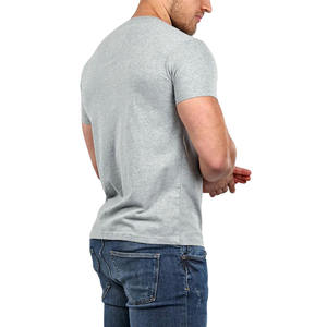 T-shirt pour homme en coton 100% uni à <span class=keywords><strong>col</strong></span> en <span class=keywords><strong>V</strong></span> et manches courtes, vente en gros personnalisée, t-shirts décontractés basiques en jersey pour homme - Product Image 4