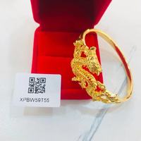 Bracelet de Mode Xuping Bijoux Sans Pierre Précieuse Style Chinois Oriental Vintage Dragon Fleur Mariage Nuptial Plaqué Or 24 Carats pour Femme