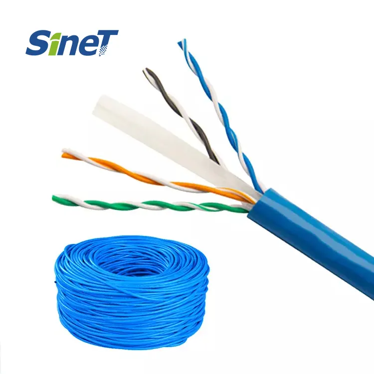 Marchio personalizzato OEM 3M Cat6 cavo Lan cavo di rete UTP Cat6 4 paia 22AWG rame solido CCA 300M