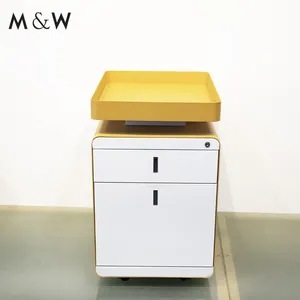 M & W 2抽屉移动基座文件储物柜，价格便宜文件挂夹