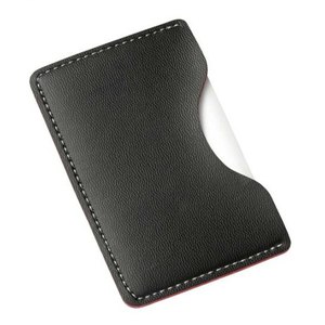 Portafoglio sottile in pelle nera con fermasoldi e cuciture rosse per uomo - Product Image 1