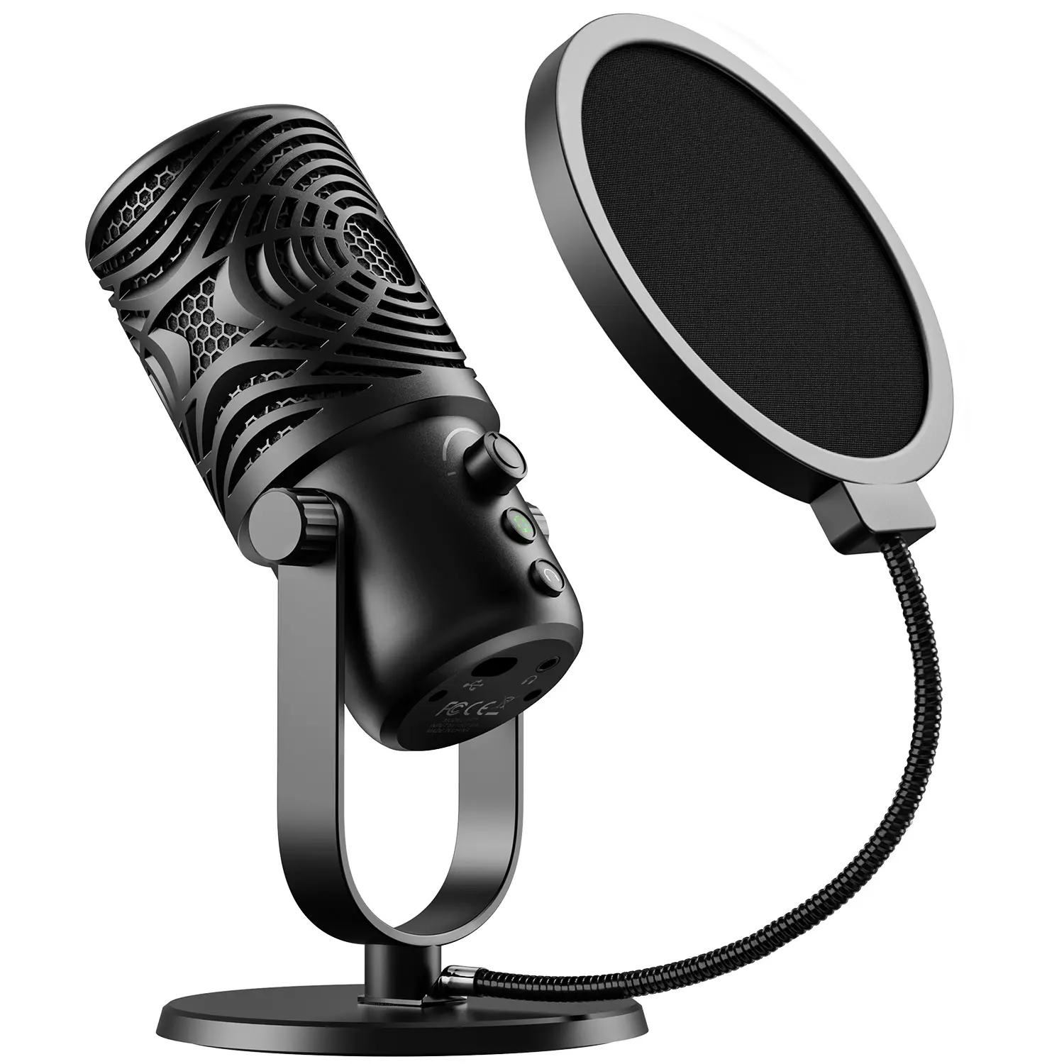 OneOdio USB Podcast Microphone FM1 Condenser Mic with Pop Filter for PC Laptop 3.5mm for Studio Recording Streaming Gaming
