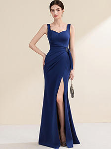 فستان سهرة نسائي جديد مثير بدون أكمام بفتحة رقبة عميقة على شكل V فستان طويل للحفلات والسهرات - Product Image 1