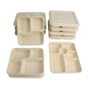 Одноразовый контейнер для хранения пищевых продуктов, экологически чистый подарок, производитель, складная коробка для ланча из рисовой шелухи с принтом, хорошая цена
