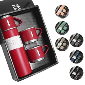 Biểu tượng tùy chỉnh 500ml kinh doanh của công ty thép không gỉ 17 Oz chân không Flask phích Mug Bộ quà tặng