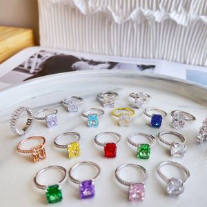 Meilleur Choix : Bague de Mariage et Fiançailles en Argent S925 avec Diamants et Zirconiums 8A pour Femme – Bijou de Mode Raffiné - Product Image 2