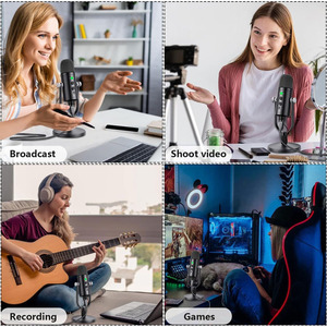 Microfono USB in metallo a condensatore microfono Plug-and-Play registrazione e gioco su <span class=keywords><strong>PC</strong></span> Mac Twitch YouTube per l'insegnamento e uso del <span class=keywords><strong>Computer</strong></span> - Product Image 6