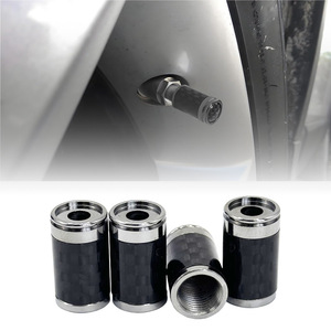Capuchon de valve universel en fibre de carbone pour pneu de voiture avec logo D2324 - Product Image 1